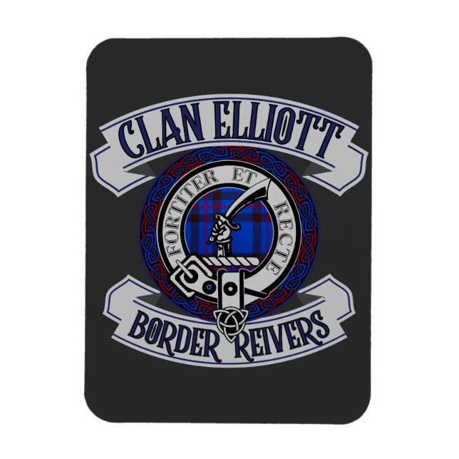 Ímã Clan Elliott Crachá, Border Reivers, Scotland Tape (Vertical)