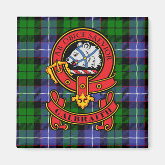 Imã Clan Galbraith Magnet com Crest e Tartan