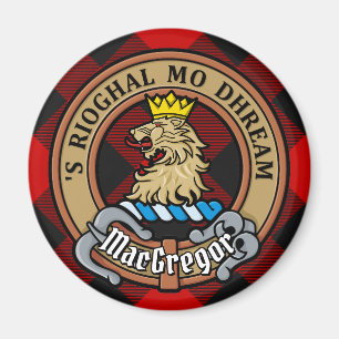 Imã Clan Gregor Crest sobre Rob Roy Tartan