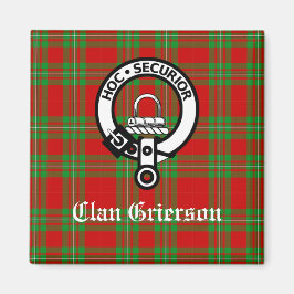 Imã Clan Grierson Crest Crachá e Tartan
