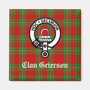 Imã Clan Grierson Crest Crachá e Tartan