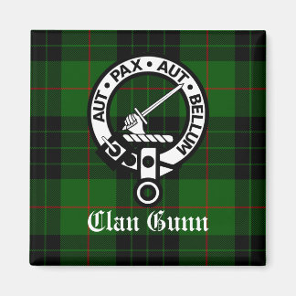 Imã Clan Gunn Crest Crachá e Tartan