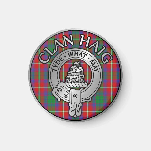 Imã Clan Haig Crest & Tartan (Frente)