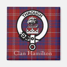 Imã Clan Hamilton Crest e Tartan Magnet