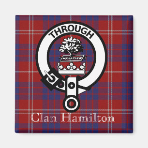 Imã Clan Hamilton Crest e Tartan Magnet
