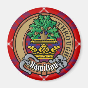 Imã Clan Hamilton Crest sobre o Red Tartan