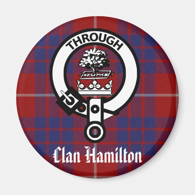Imã Clan Hamilton Crest & Tartan (Frente)