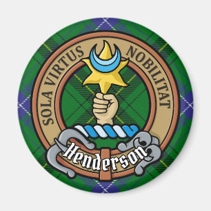 Imã Clan Henderson Crest sobre Tartan