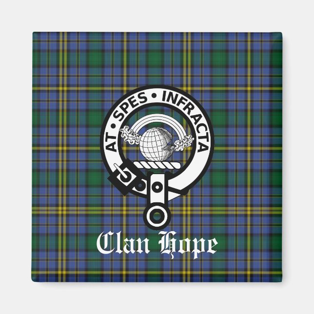 Imã Clan Hope Crest Crachá & Tartan (Frente)