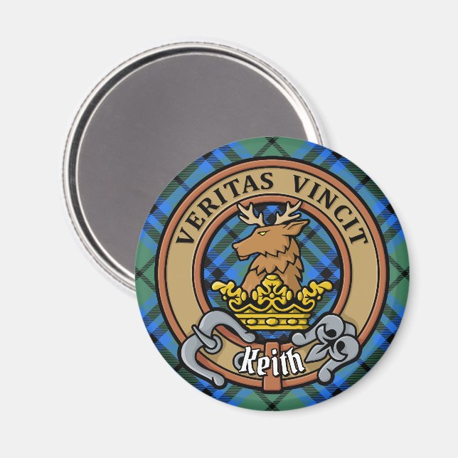 Imã Clan Keith Crest sobre Tartan (Front/Back)