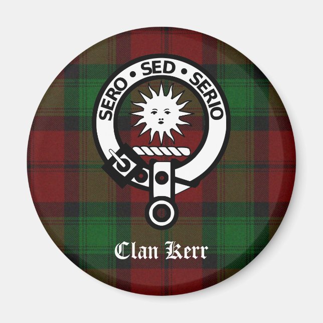 Imã Clan Kerr Crest Crachá Tartan (Frente)