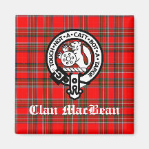 Clan MacBean Crest Crachá e Tartan