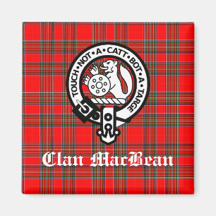 Imã Clan MacBean Crest Crachá e Tartan