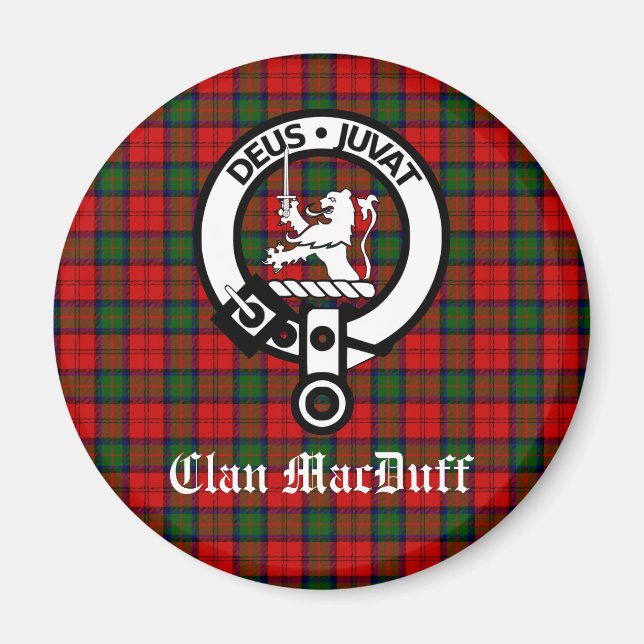 Imã Clan MacDuff Tartan e Crachá Crest escoceses (Frente)