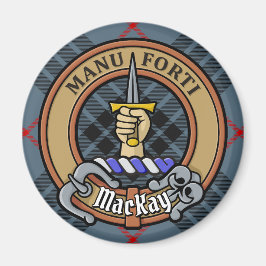 Imã Clan MacKay Crest sobre Blue Tartan