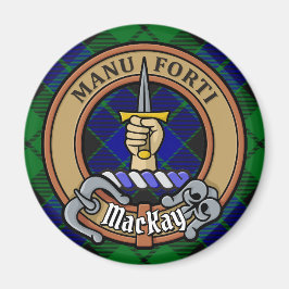 Imã Clan MacKay Crest sobre Tartan