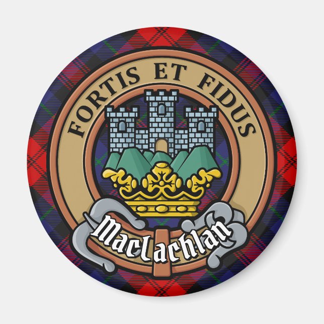 Imã Clan MacLachlan Crest sobre Tartan (Frente)