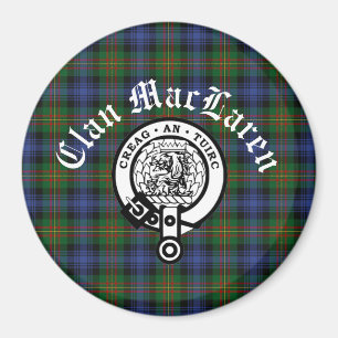 Imã Clan MacLaren Crest Crachá e Tartan personalizáv