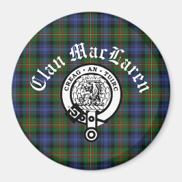Imã Clan MacLaren Crest Crachá e Tartan personalizável