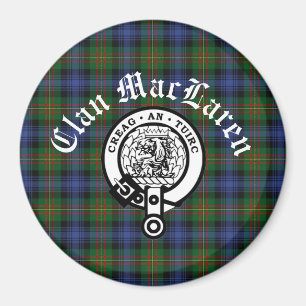 Imã Clan MacLaren Crest Crachá e Tartan personalizável