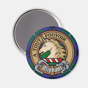 Imã Clan Oliphant Crest sobre Tartan