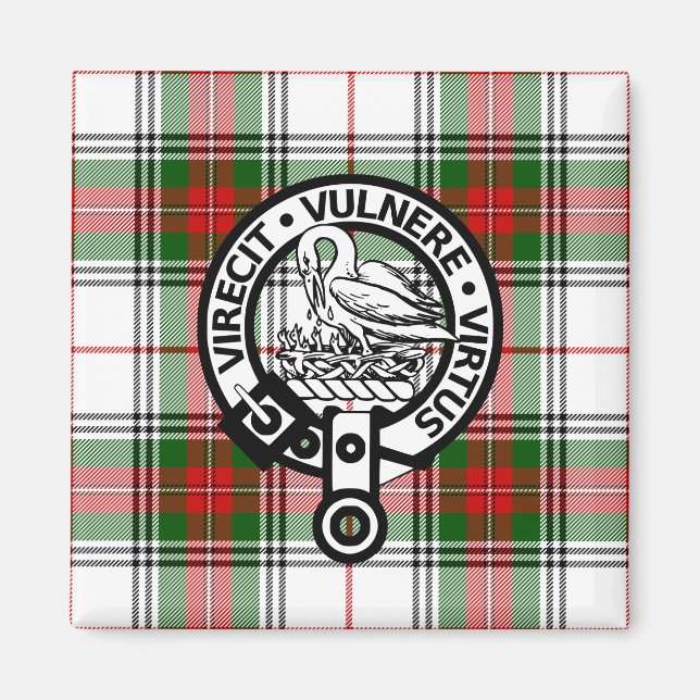 Imã Clan Stewart Tartan Crest Magnet (Frente)