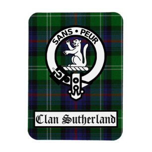 Ímã Clan Sutherland Crest Crachá & Tartan