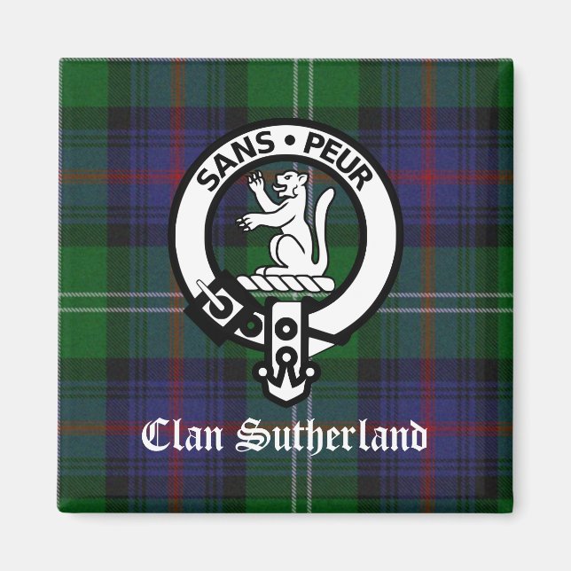 Imã Clan Sutherland Crest & Tartan (Frente)