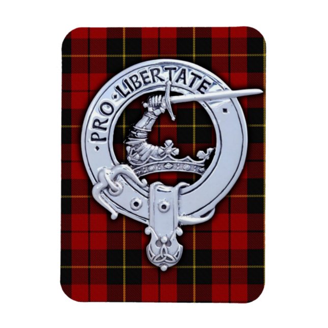 Ímã Clan Wallace Crest & Tartan (Vertical)