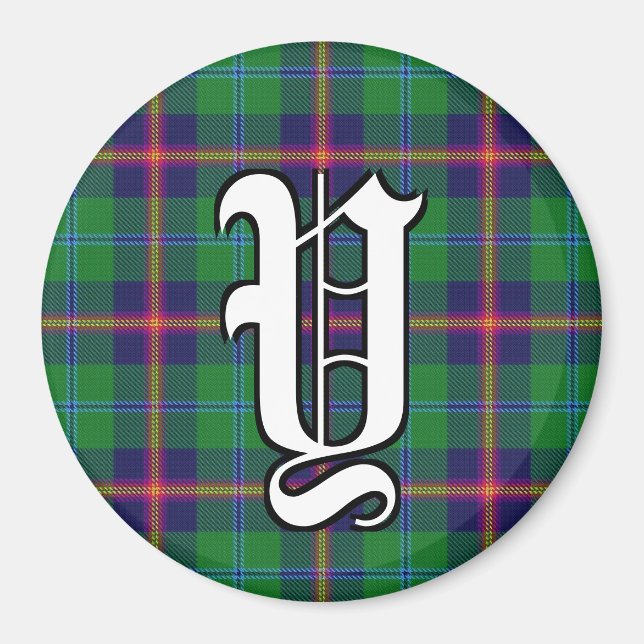 Imã Clan Young Tartan Xadrez Acentos (Frente)