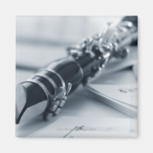 Imã Clarinete em folhas de música