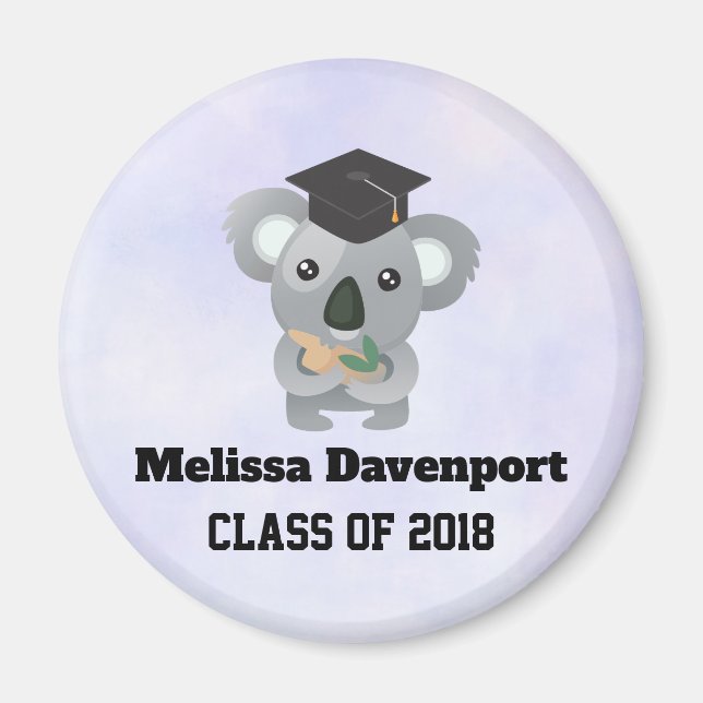 Imã Class of 20xx Cute Koala Bear in Graduation Cap (Frente)