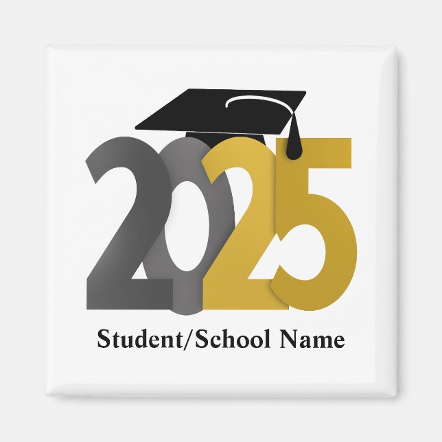 Imã Classe Dourada e Prata de Graduação 2025 (Frente)