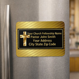 Ímã Classe Pastoral da Igreja Dourado e Preto
