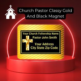 Ímã Classe Pastoral da Igreja Dourado e Preto