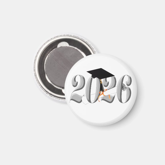 Imã Classe prateada de graduação de 2026 (Front/Back)