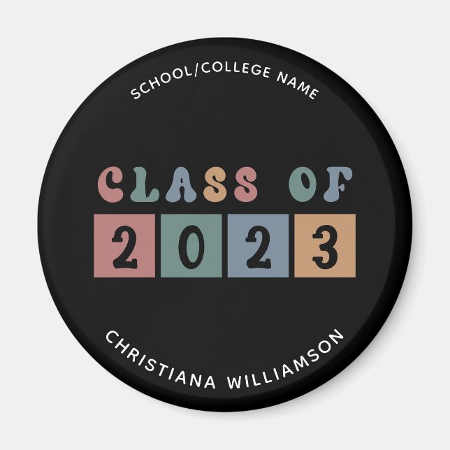 Imã Classe Retroativa Personalizada de Graduação 2023 (Frente)