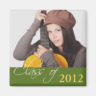 Imã Classe verde-foto personalizada de formatura escol