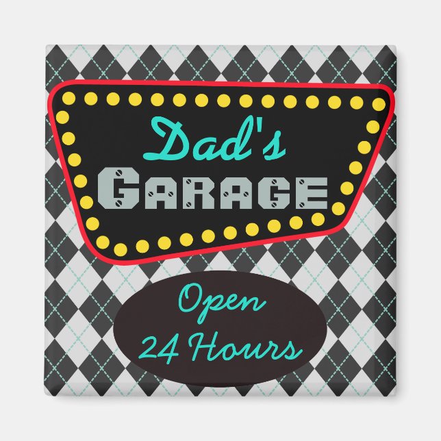 Imã Classic Dad's Garage Magnet Gift (Frente)