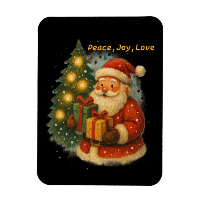 Ímã “Classic Santa Under the Tree Holiday Magnet” (Vertical)