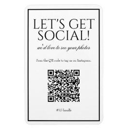 Ímã Classic Simple White QR Code Social Media Magnet