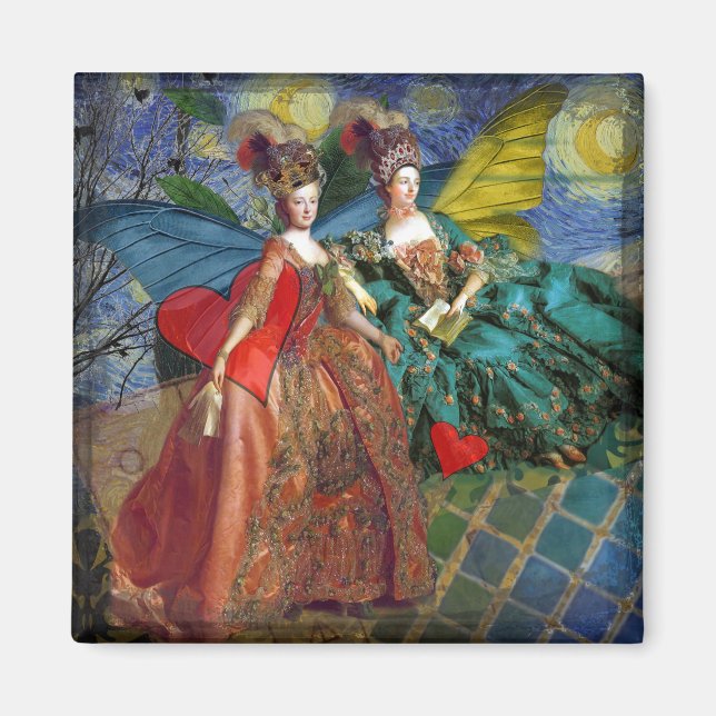 Imã Clássica Gemini Whimsical Butterfly Mulher (Frente)