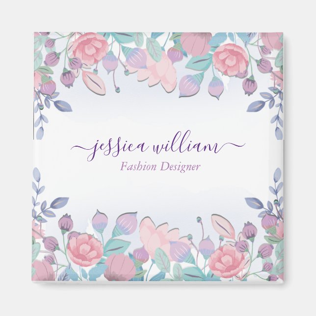 Imã Clássica Moderna - Cor da Água Azul - Hydrangeas F (Frente)