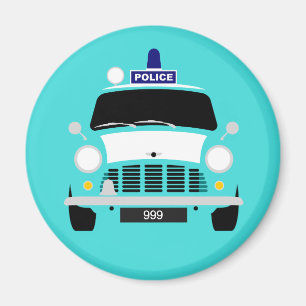 Imã Clássico Austin Mini Policial Van