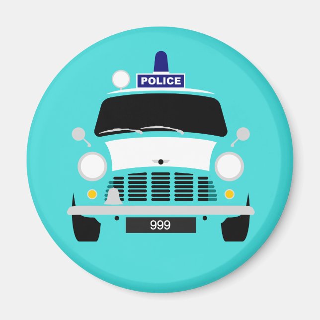 Imã Clássico Austin Mini Policial Van (Frente)