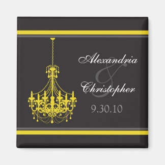 Imã Clássico Chandelier Wedding Favor Magnet (amarelo)