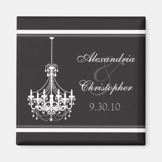Imã Clássico Chandelier Wedding Favor Magnet (branco)