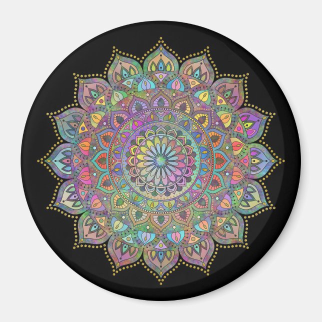 Imã Clássico Colorosamente Mandala Índia Estilo 1 (Frente)