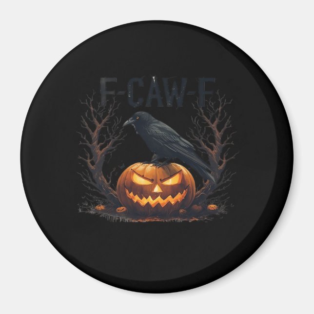 Imã Clássico do Abóbora Assustadora de Halloween da Ca (Frente)