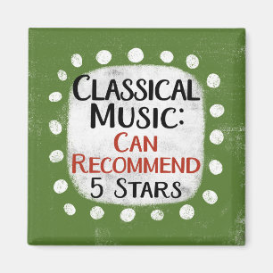 Imã Clássico Music Review 5 Stars Refrigerator Magnet